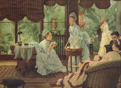 James Tissot In The Conservatory (Rivals) (nn01) France oil painting art
